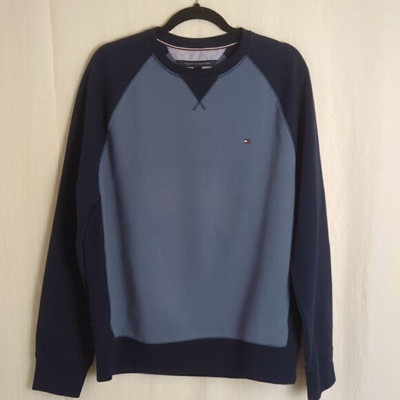 Tommy Hilfiger Mens Blue Long Sleeve  Crewneck Sweatshirt Size L NWOT - Picture 1 of 6